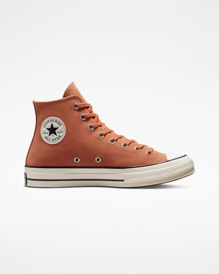 Tenisi Inalti Barbati Converse Chuck 70 Piele Intoarsa Portocalii Negrii | RO JWD0T263